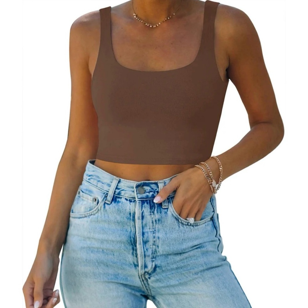 ❤️ ReoRia | Brown Double Lined Tank Top